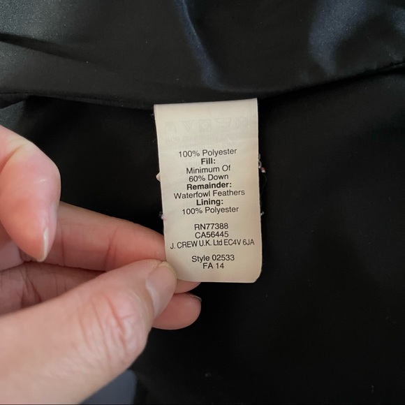 J. Crew Black and White Herringbone Quilted Down Puffer Vest - Picture 8 of 8